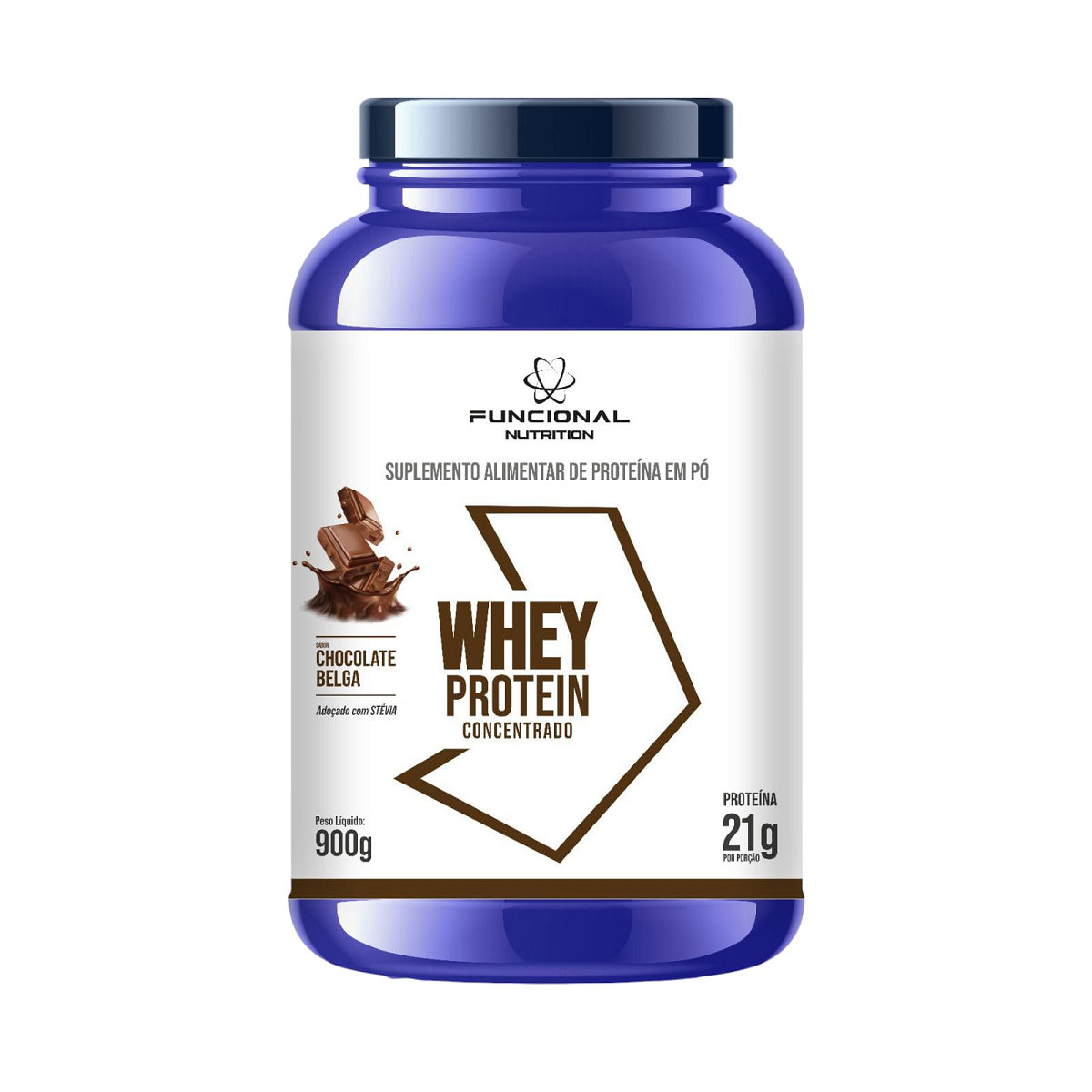 WHEY PROTEIN CONCENTRADO - CHOCOLATE BELGA 900 grs
