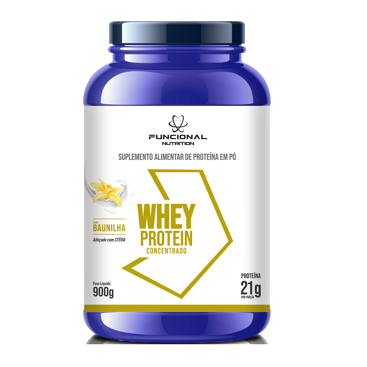 WHEY PROTEIN CONCENTRADO - BAUNILHA 900 grs