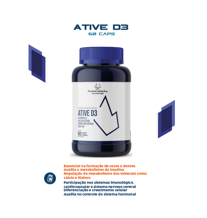 Ative D3 500 mg 60 Cápsulas
