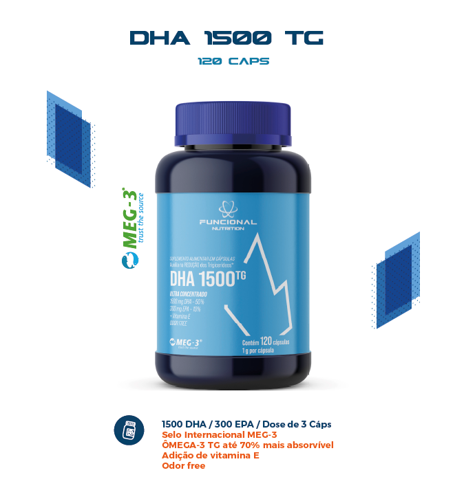 DHA 1500 TG 1000 mg 120 Cápsulas