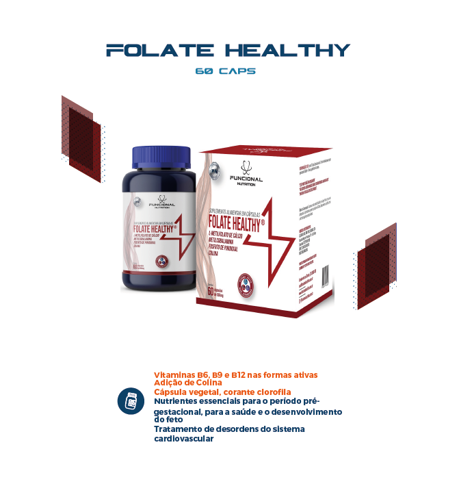 Folate Healthy 550 mg 60 Cápsulas