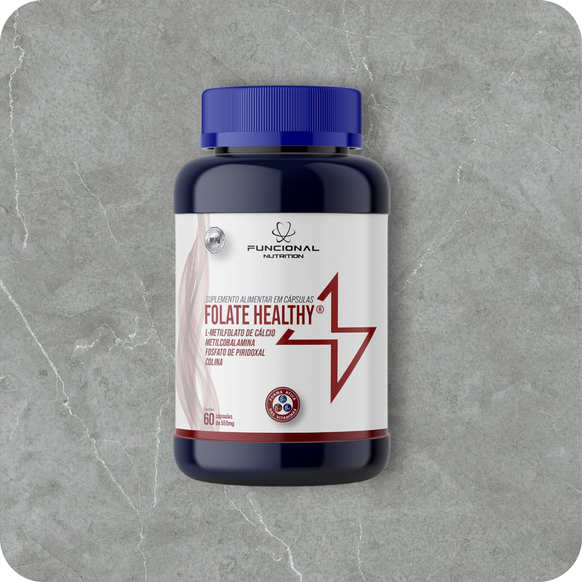 Folate Healthy 550 mg 60 Cápsulas