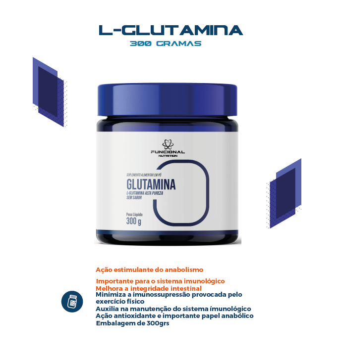 L-Glutamina Alta Pureza 300 g