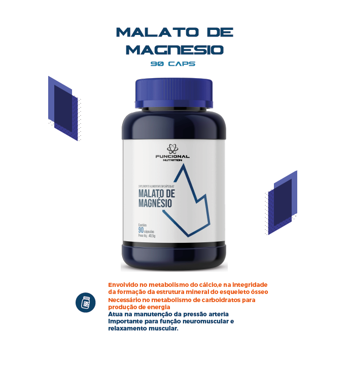 Malato de Magnésio 450 mg 90 Cápsulas