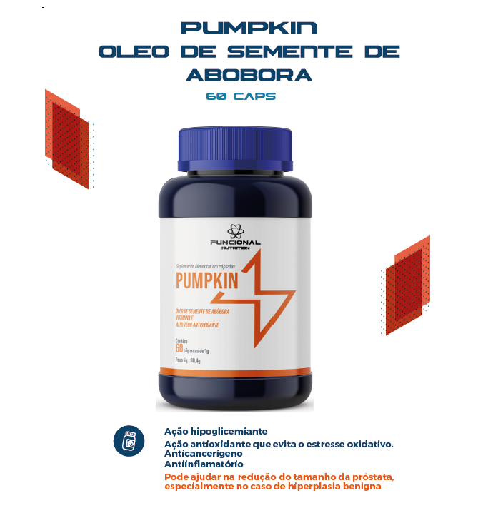 Pumpkin Óleo de Semente de Abóbora 1000 mg 60 Cápsulas