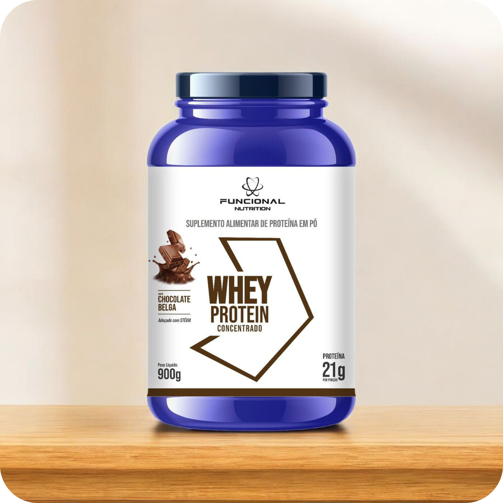WHEY PROTEIN CONCENTRADO - CHOCOLATE BELGA 900 grs