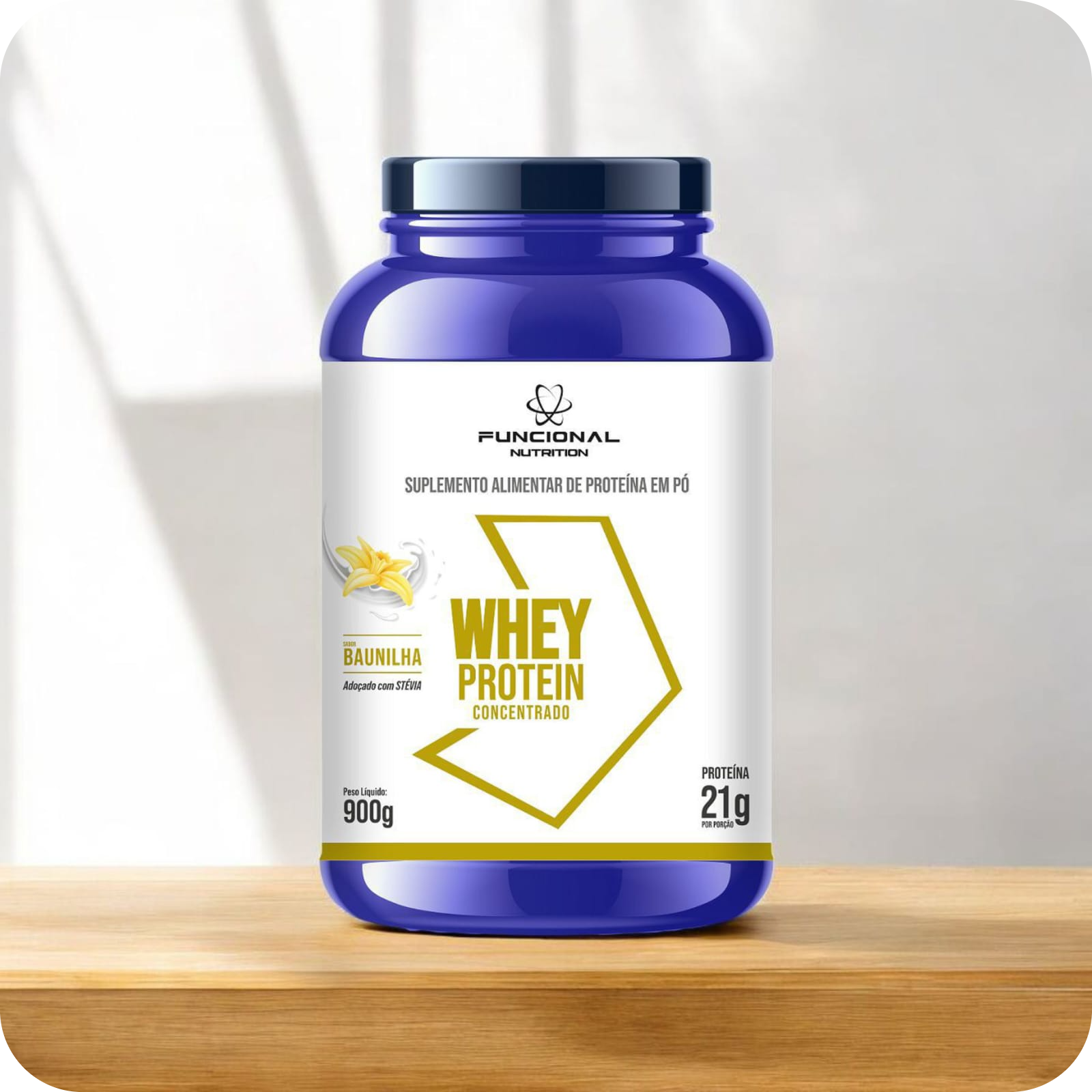 WHEY PROTEIN CONCENTRADO - BAUNILHA 900 grs