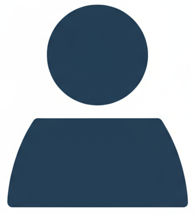 silhueta de contato. cabeça é um círculo mais os ombros, cor azul escuro